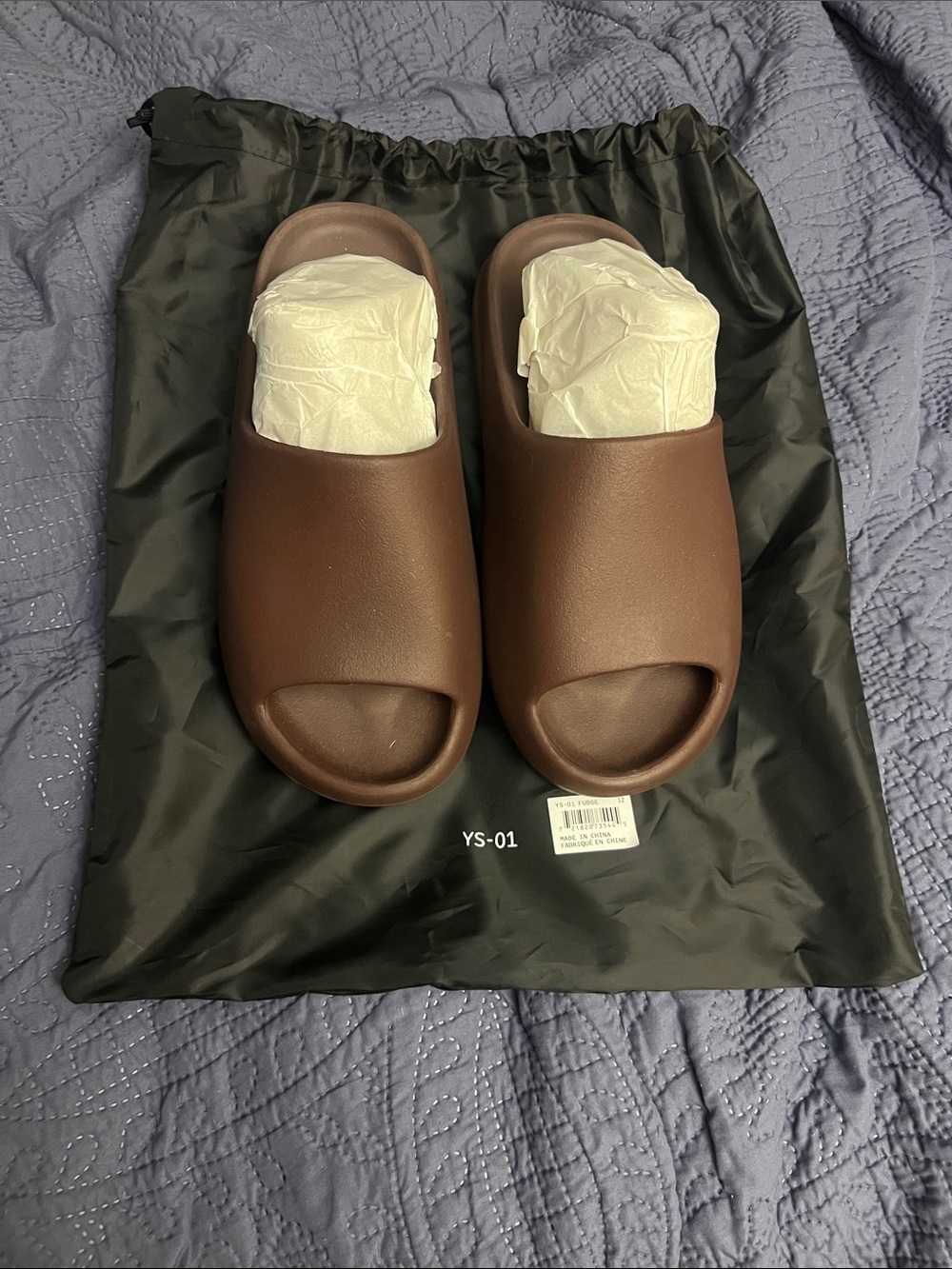 🔥YEEZY YS-01 RARE "FUDGE" BROWN SLIDES